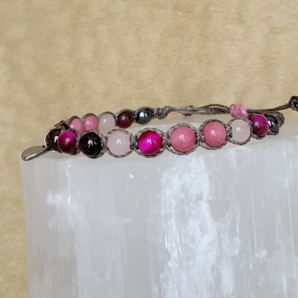 🩷❤️ Rhodonite, tigers eye and rose quartz bracelet - Picture 3 of 5